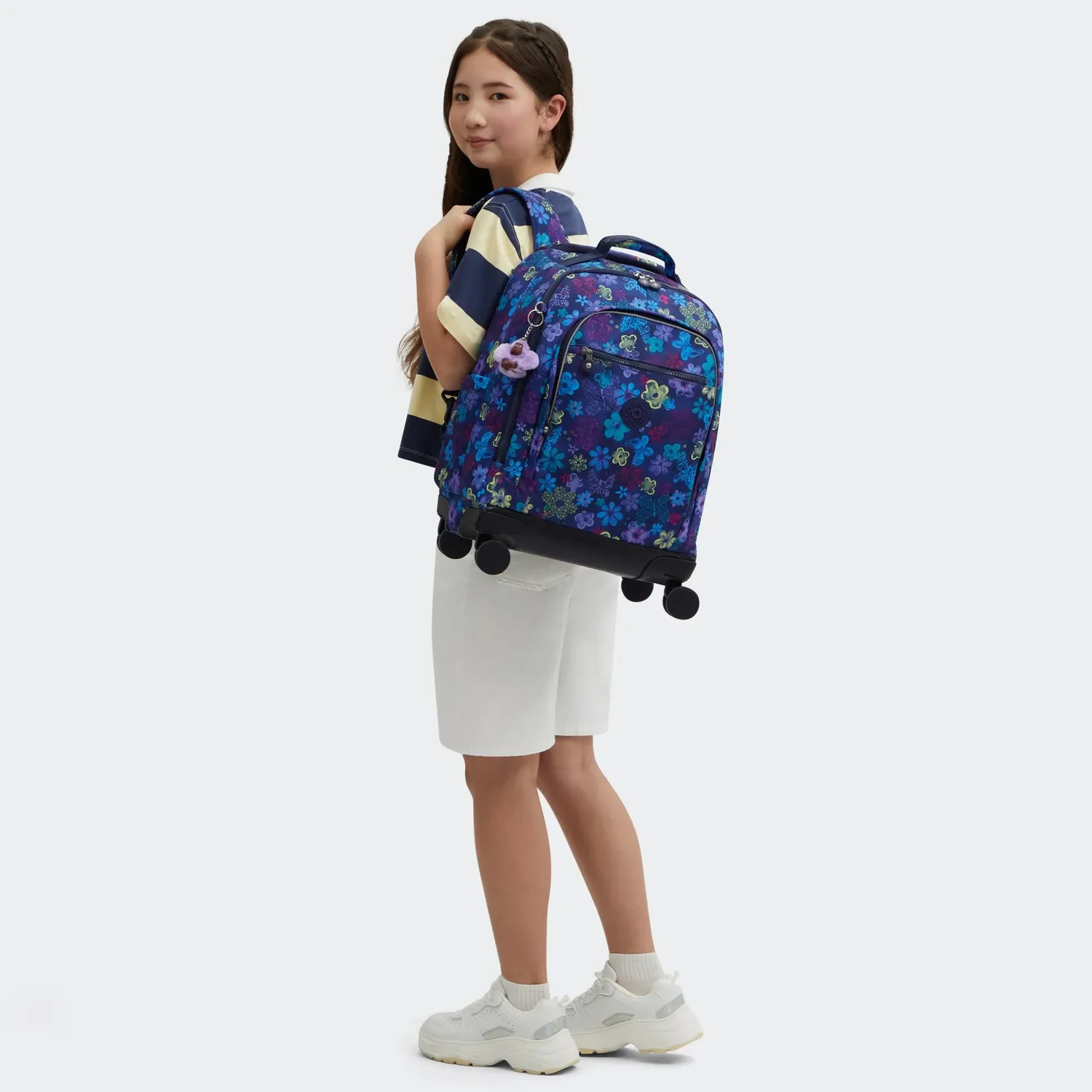 Kipling New Zea Groot rugzak trolley Dark Flower Stamp
