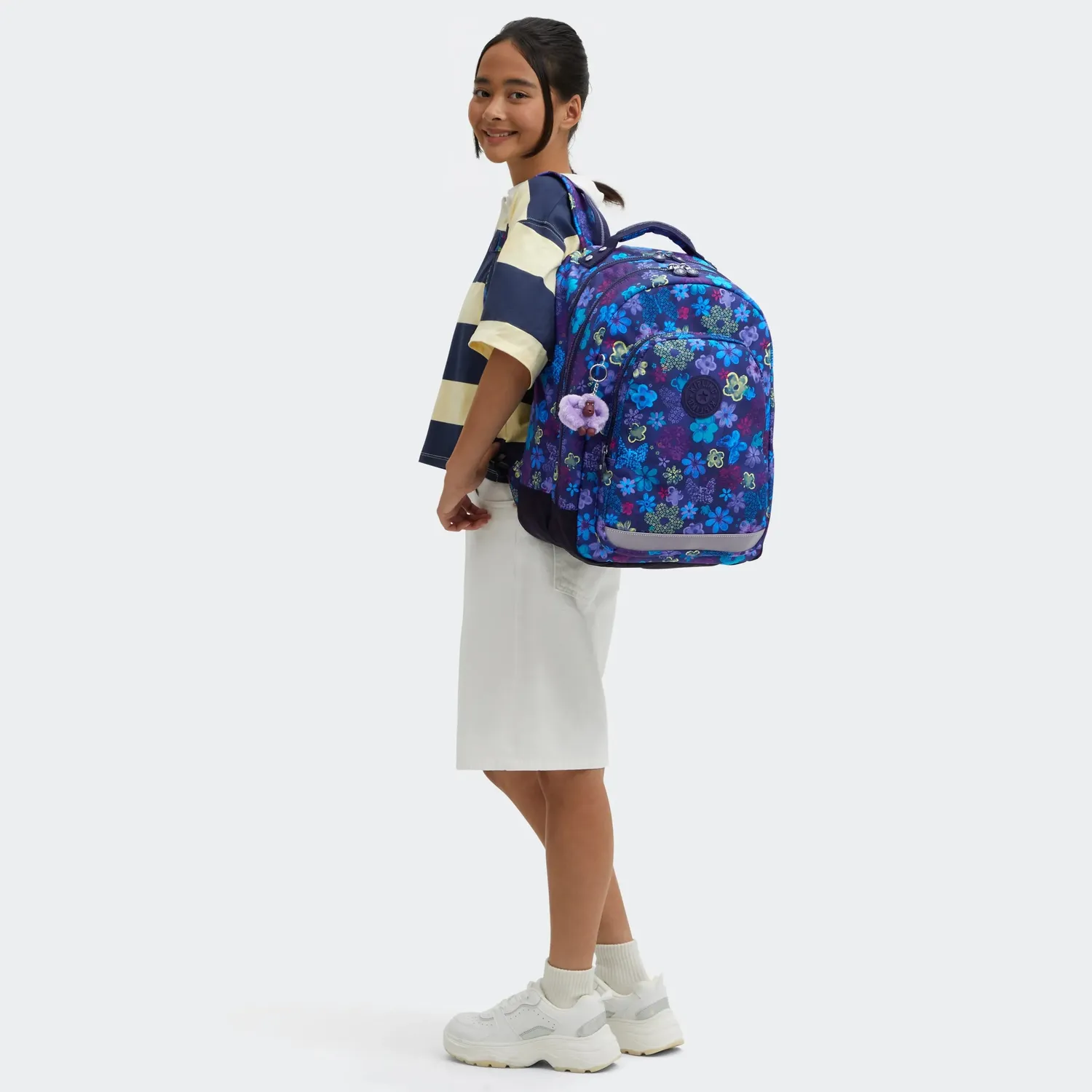 Kipling Class Room rugzak Groot Dark Flower Stamp laptop