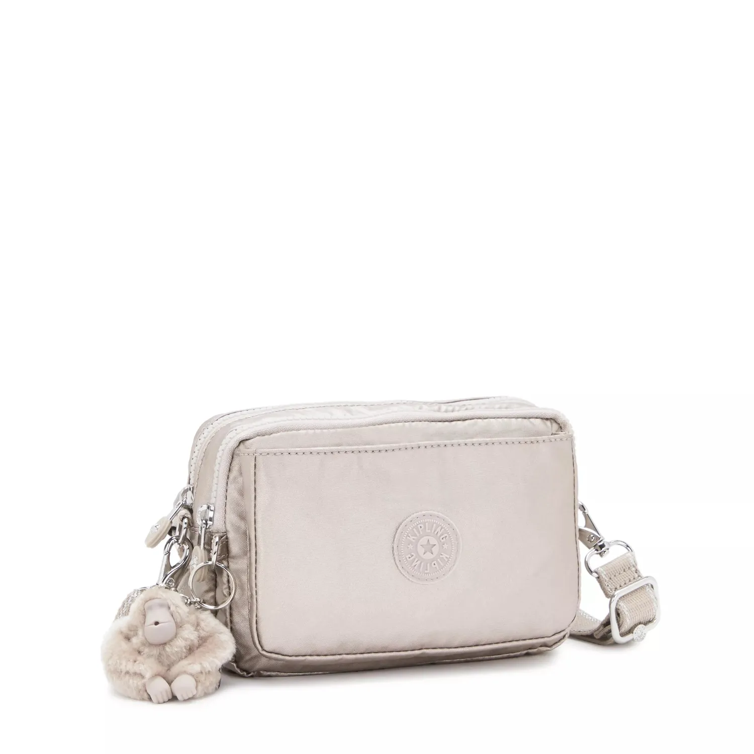 Kipling Abanu Multi crossbody tas Klein Metallic Glow 2 vakken