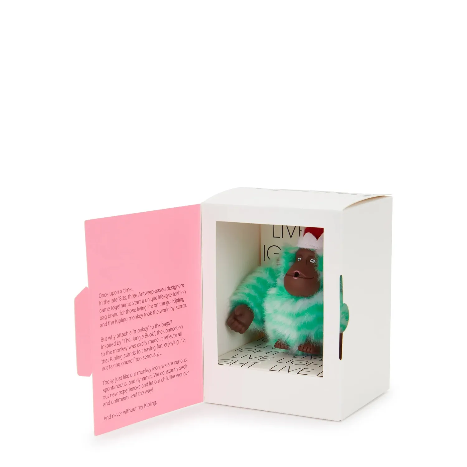 Kipling Elf Monkey M sleutelhanger Elf Green feestaapje