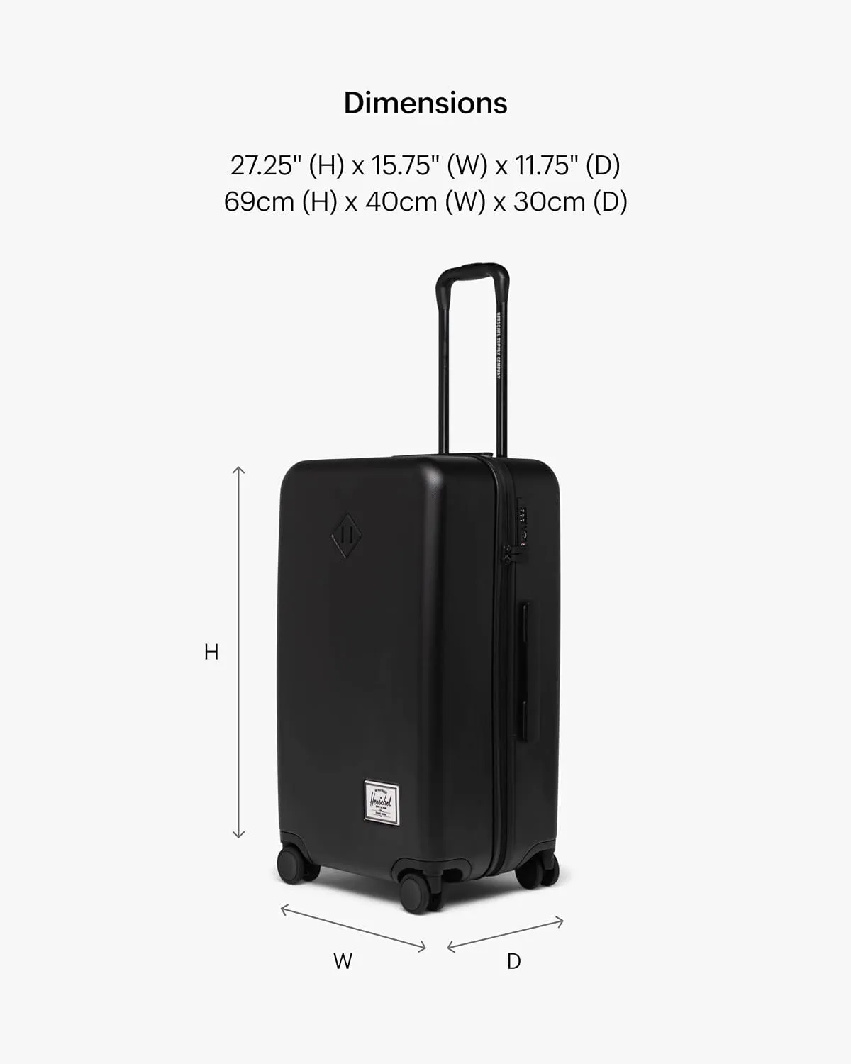 Herschel Supply Heritage Hardshell Medium EXP koffer Zwart