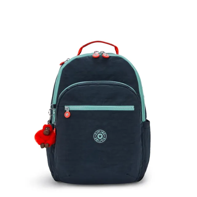 Kipling Seoul rugzak Groot Cosmo Blue Combo waterafstotend