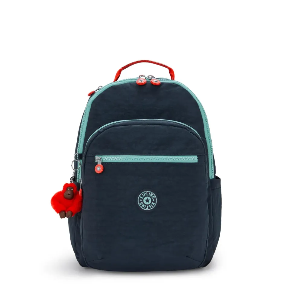Kipling Seoul rugzak Groot Cosmo Blue Combo waterafstotend