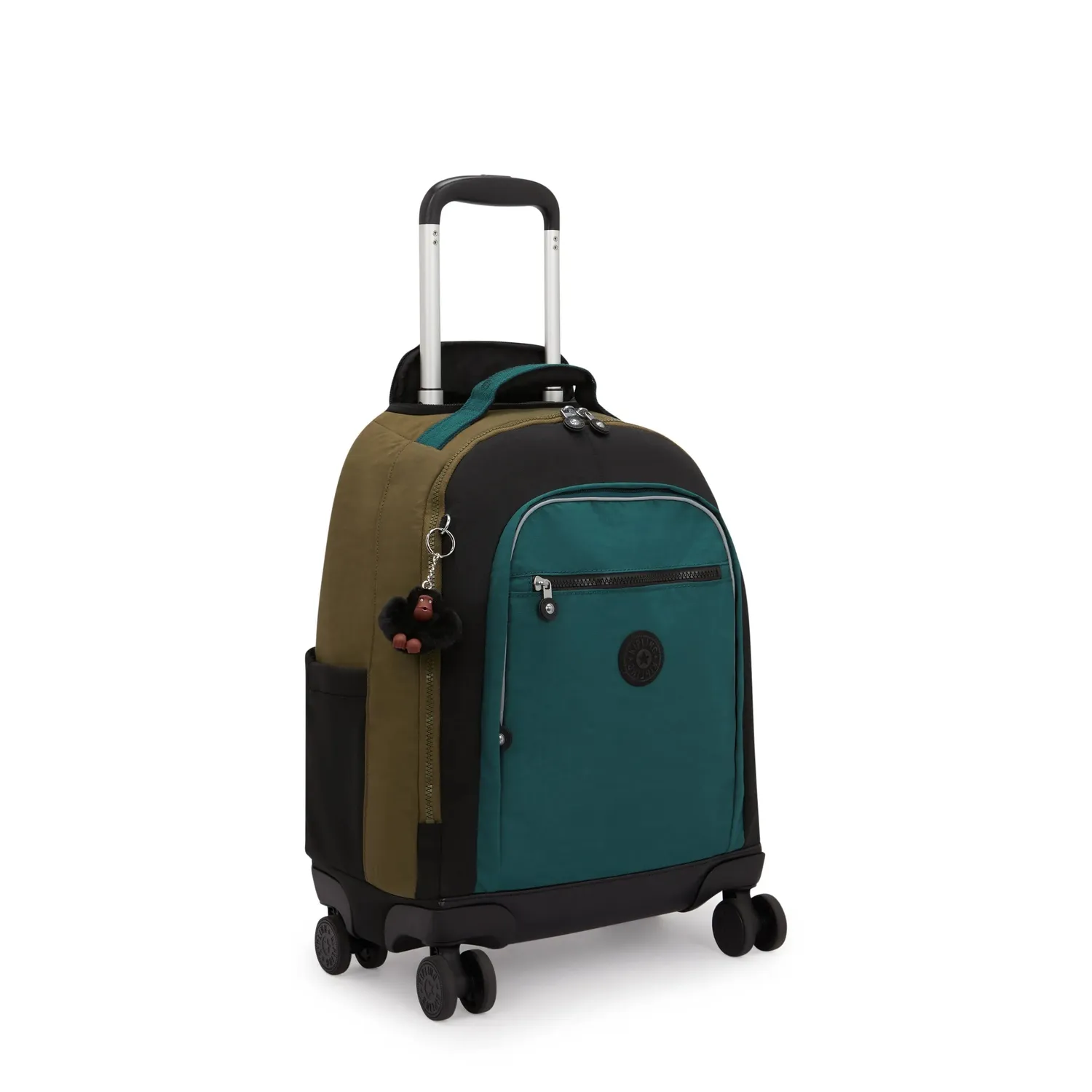 Kipling New Zea rugzak Black Khaki Block groot met wielen
