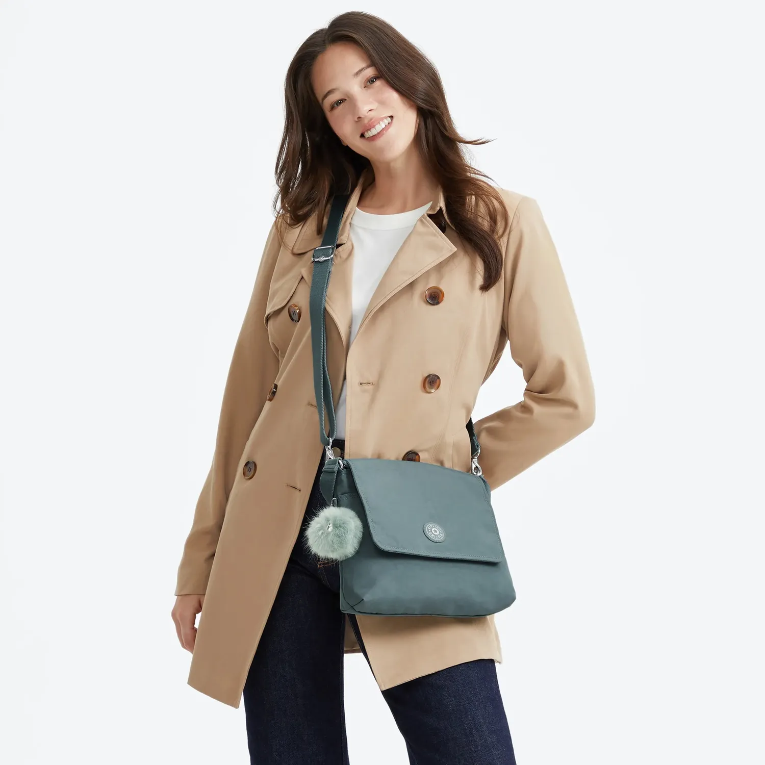 Kipling Siraz schoudertas Medium Green Air met klep