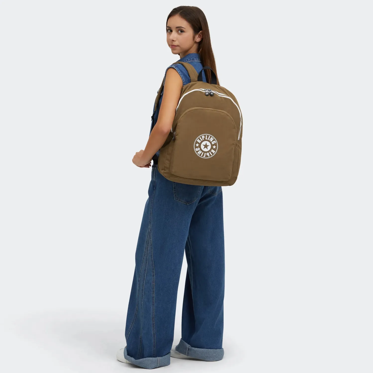 Kipling Curtis L rugzak Smooth Khaki groot 15 inch