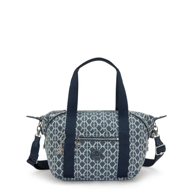 Kipling Art Mini schoudertas Navy Sign Jacquard klein ritsvak