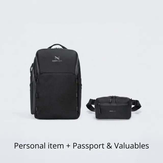 Zeeksack The Underseat 15L + Crossbody Rugzakset met tasje