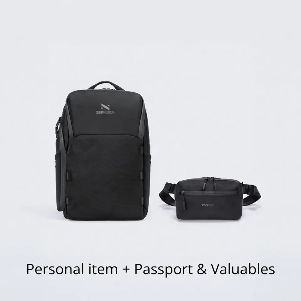 Zeeksack The Underseat 15L + Crossbody Rugzakset met tasje