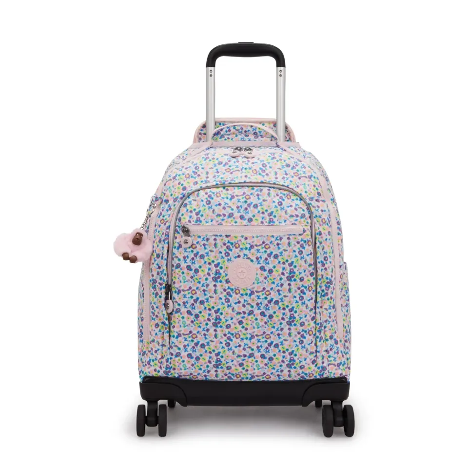 Kipling New Zea rugzak met wielen Digi Flower Print groot