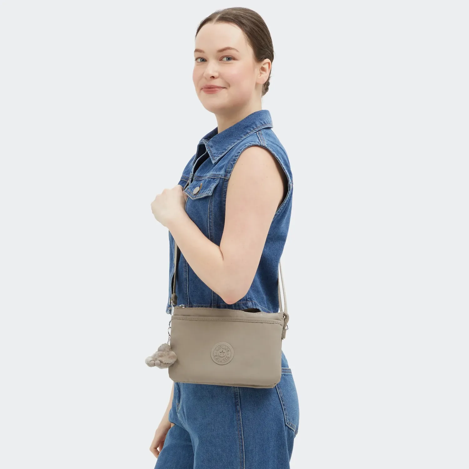 Kipling Riri crossbodytas Klein Soft Taupe waterafstotend