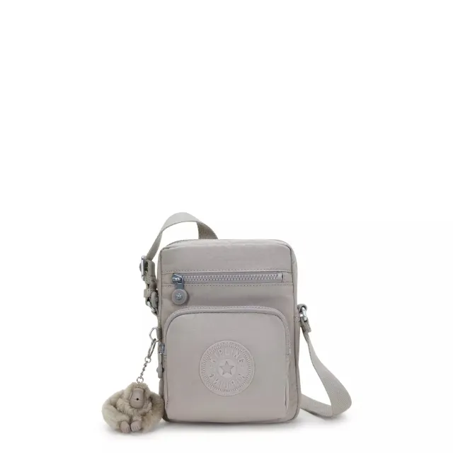 Kipling Gunne schoudertas klein grey gris 2 voorvakken