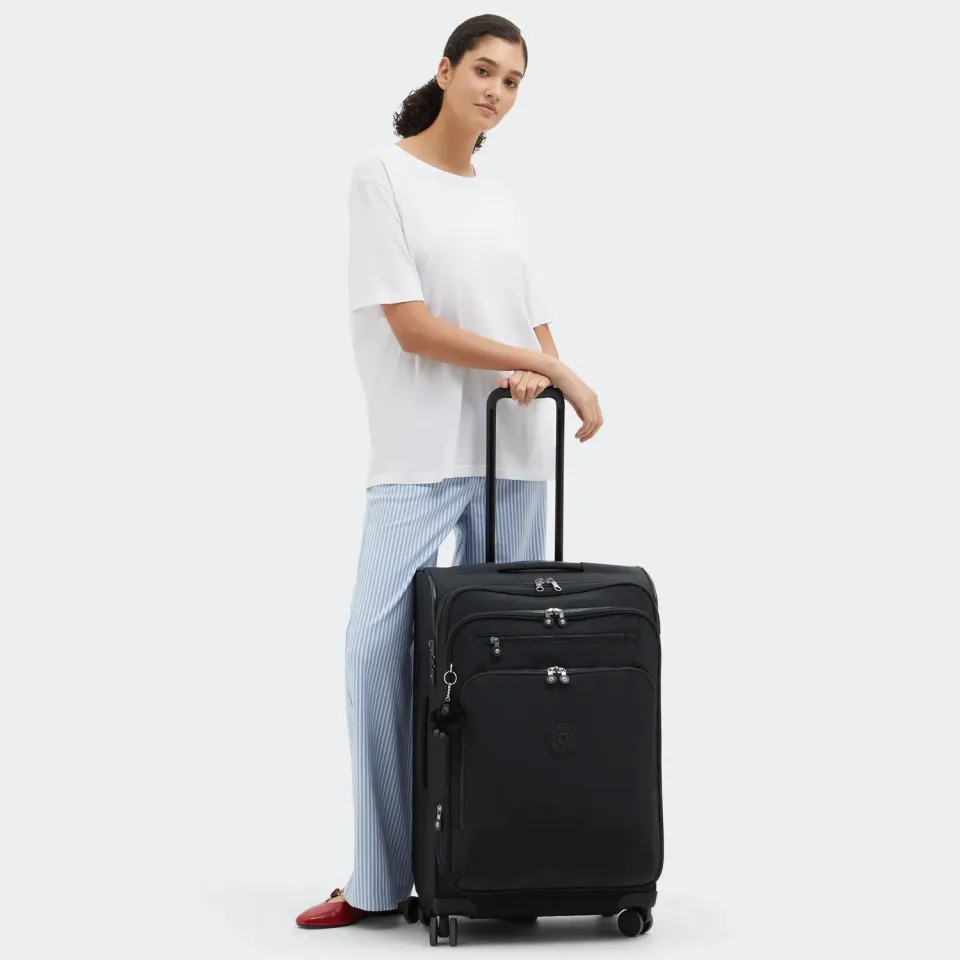 Kipling New Youri Spin M koffer Medium Black Noir TSA-slot