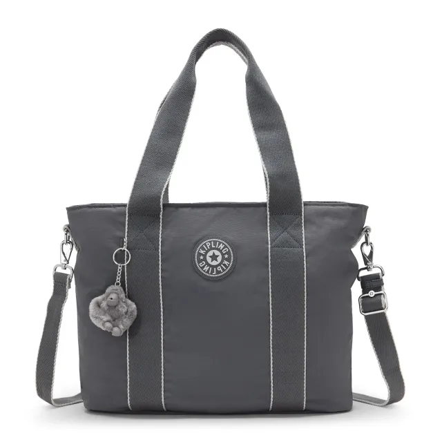 Kipling Minta L Up shopper moonlit grey groot schouderband