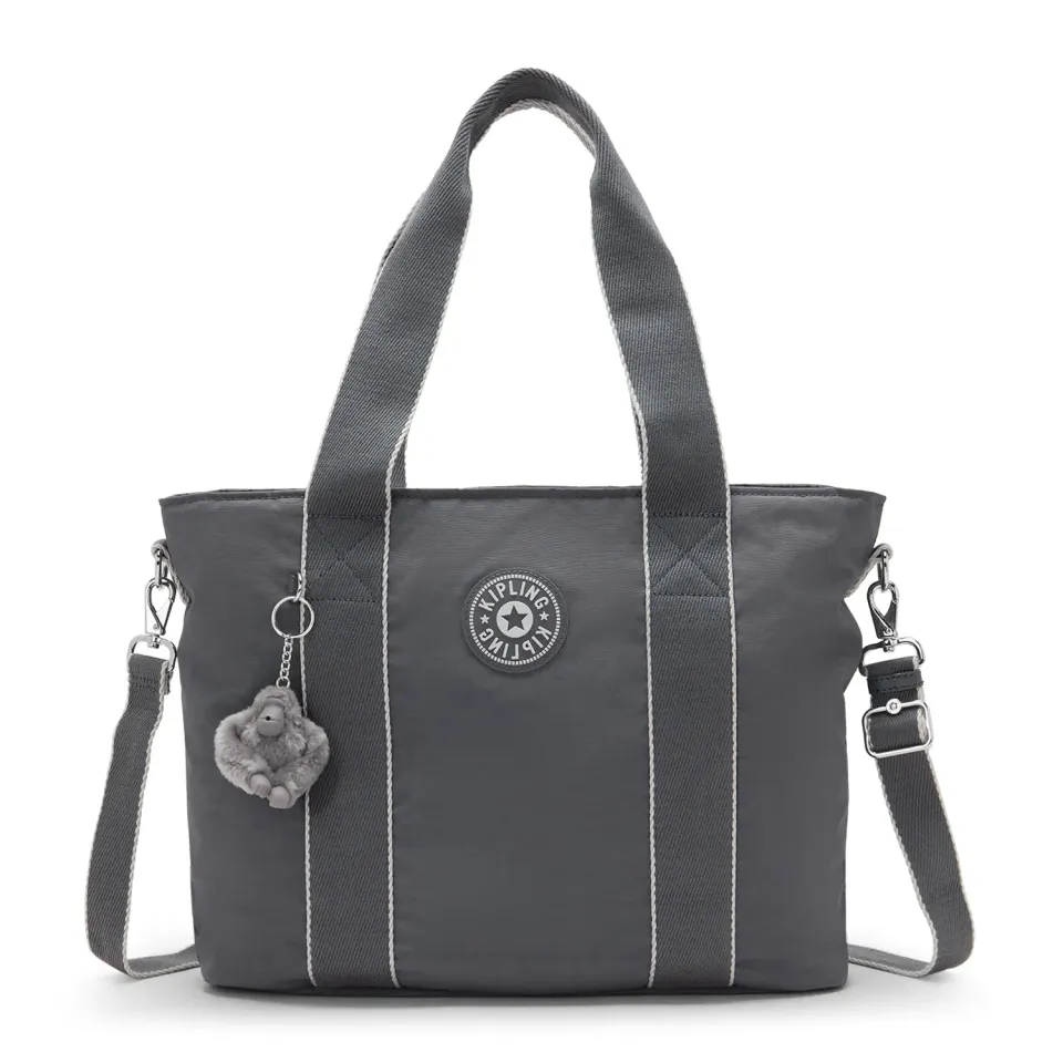 Kipling Minta L Up shopper moonlit grey groot schouderband