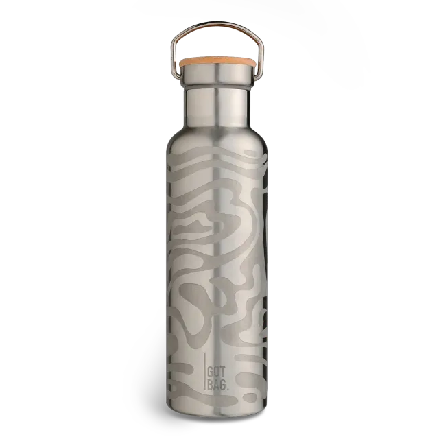 Got Bag Bottle Swirl thermosfles silver RVS
