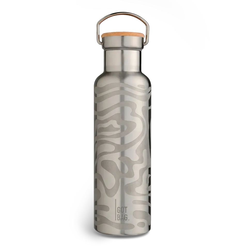 Got Bag Bottle Swirl thermosfles silver RVS