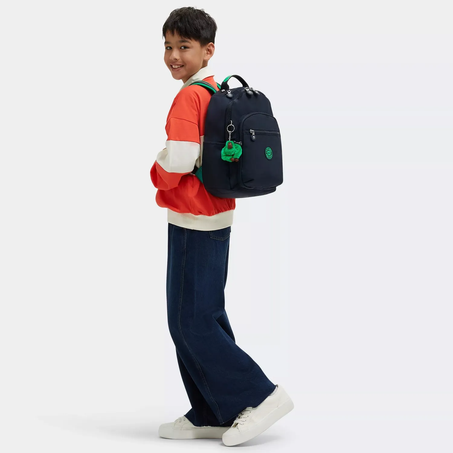 Kipling Seoul S kleine rugzak Blue Green Block waterafstotend