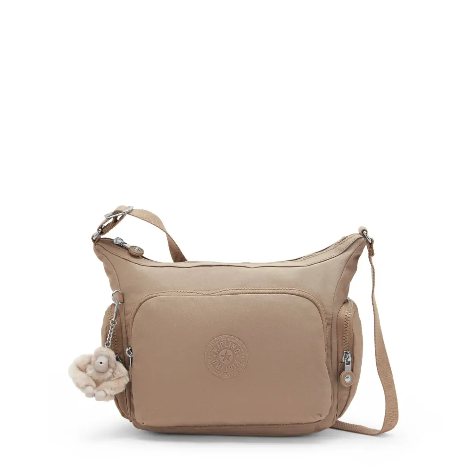 Kipling Gabb S crossbodytas Medium Tan Beige met vakken