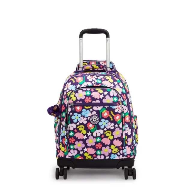 Kipling New Zea rugzak Fairy Flower groot met wielen