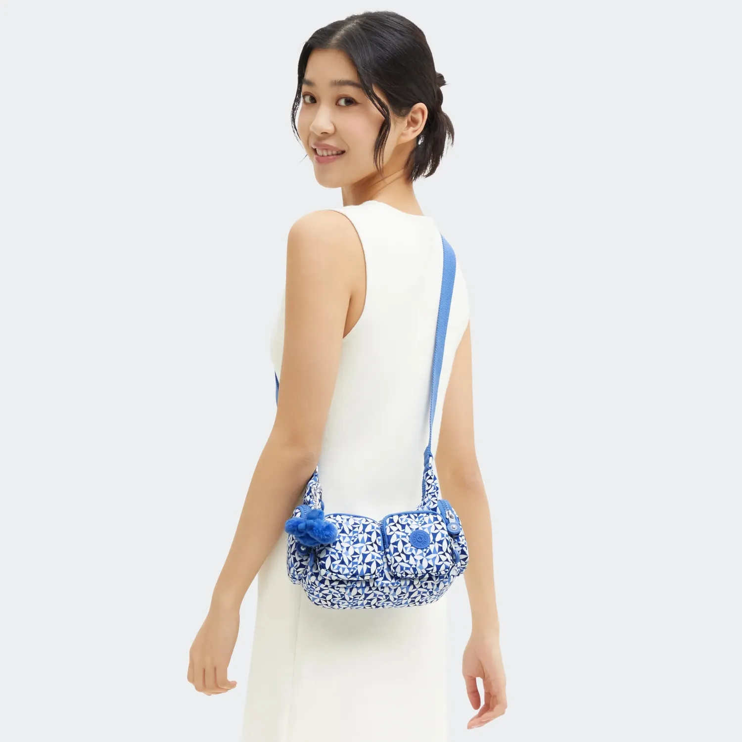 Kipling Rikka Mini crossbodytas Crazy Leaves klein met ritsvakken