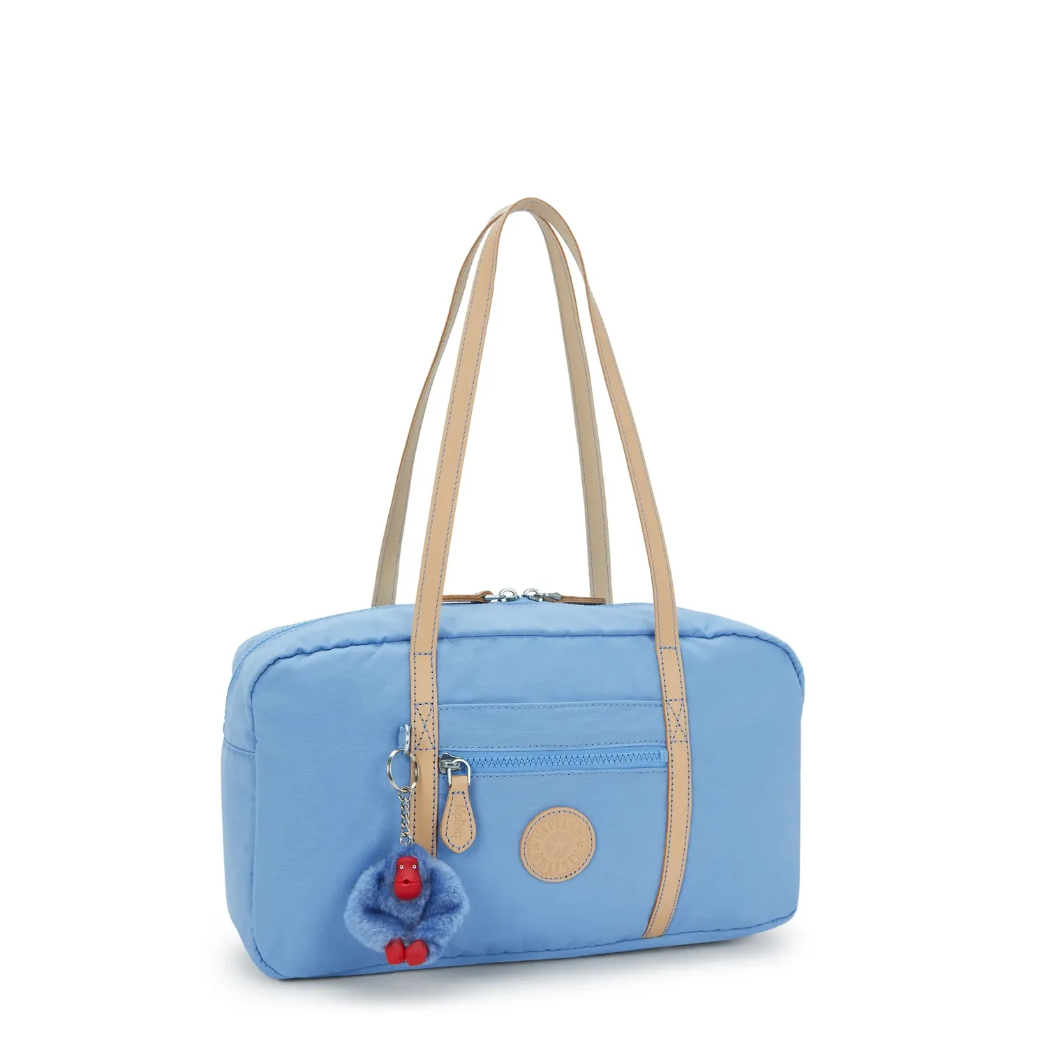 Kipling Naira schoudertas Cotton Air Blue Klein met ritsvakken