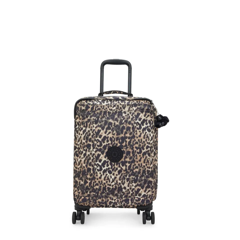 Kipling Spontaneous S koffer Wild Leopard klein met TSA-slot