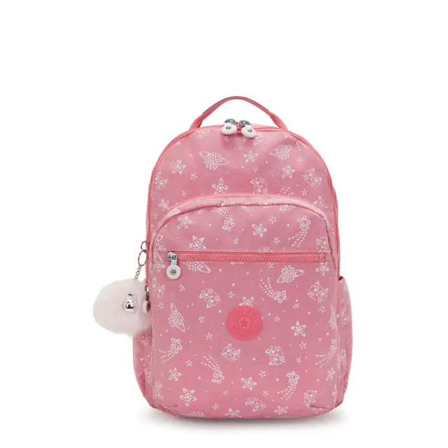 Kipling Seoul Lap rugzak Glitter Cats Groot 15 inch