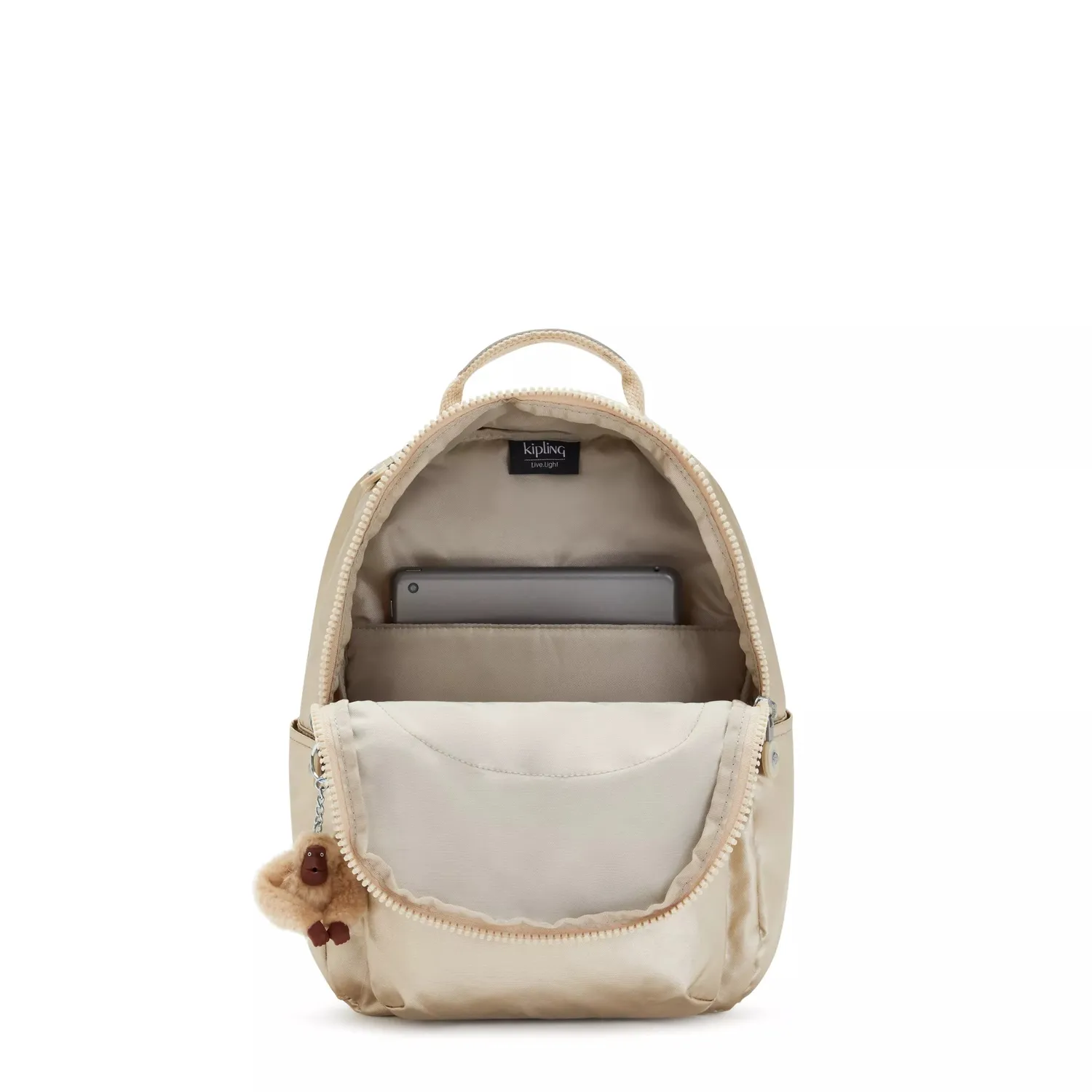 Kipling Seoul S kleine rugzak Starry Gold Metallic met 11 inch vak