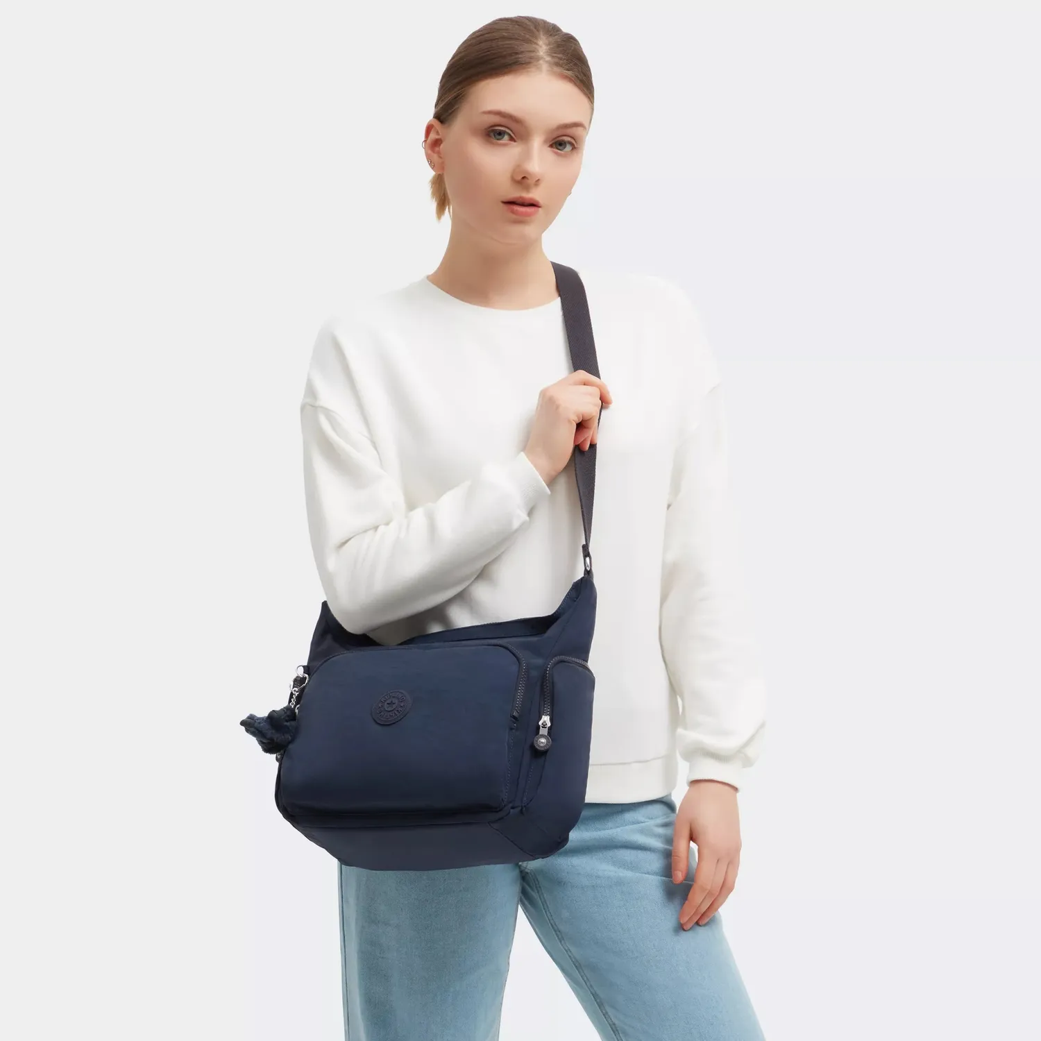 Kipling Gabb crossbody tas Blue Bleu 2 groot handenvrij