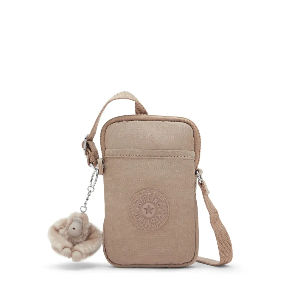 Kipling Tally telefoontas Tan Beige Klein waterafstotend