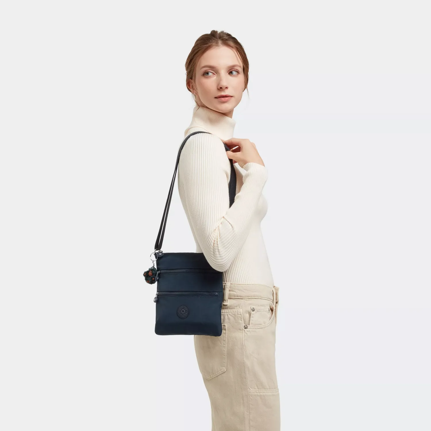 Kipling Keiko crossbody tas klein True Blue Tonal waterafstotend