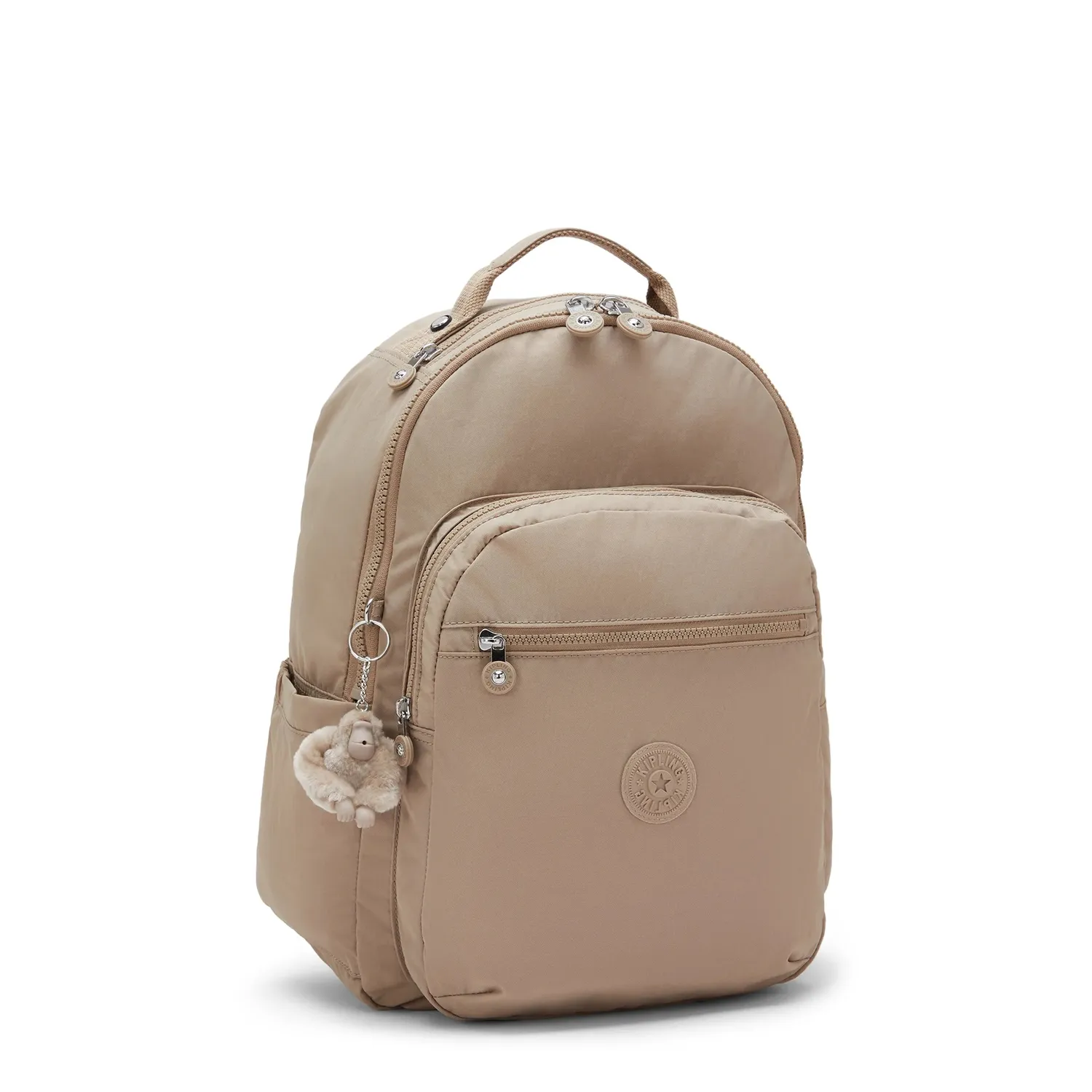 Kipling Seoul rugzak groot Tan Beige 15 inch laptopvak