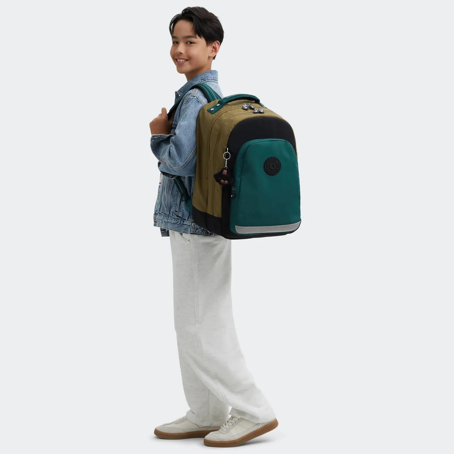 Kipling Class Room rugzak Groot Black Khaki Block laptopvak