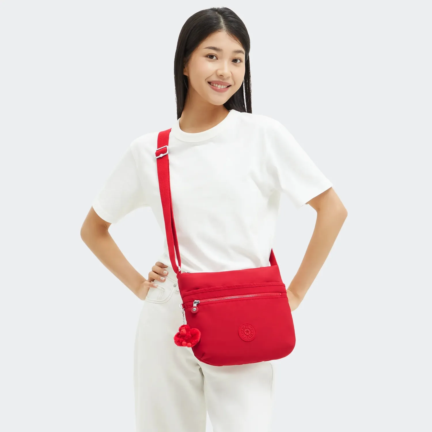 Kipling Arto schoudertas Medium Red Rouge licht