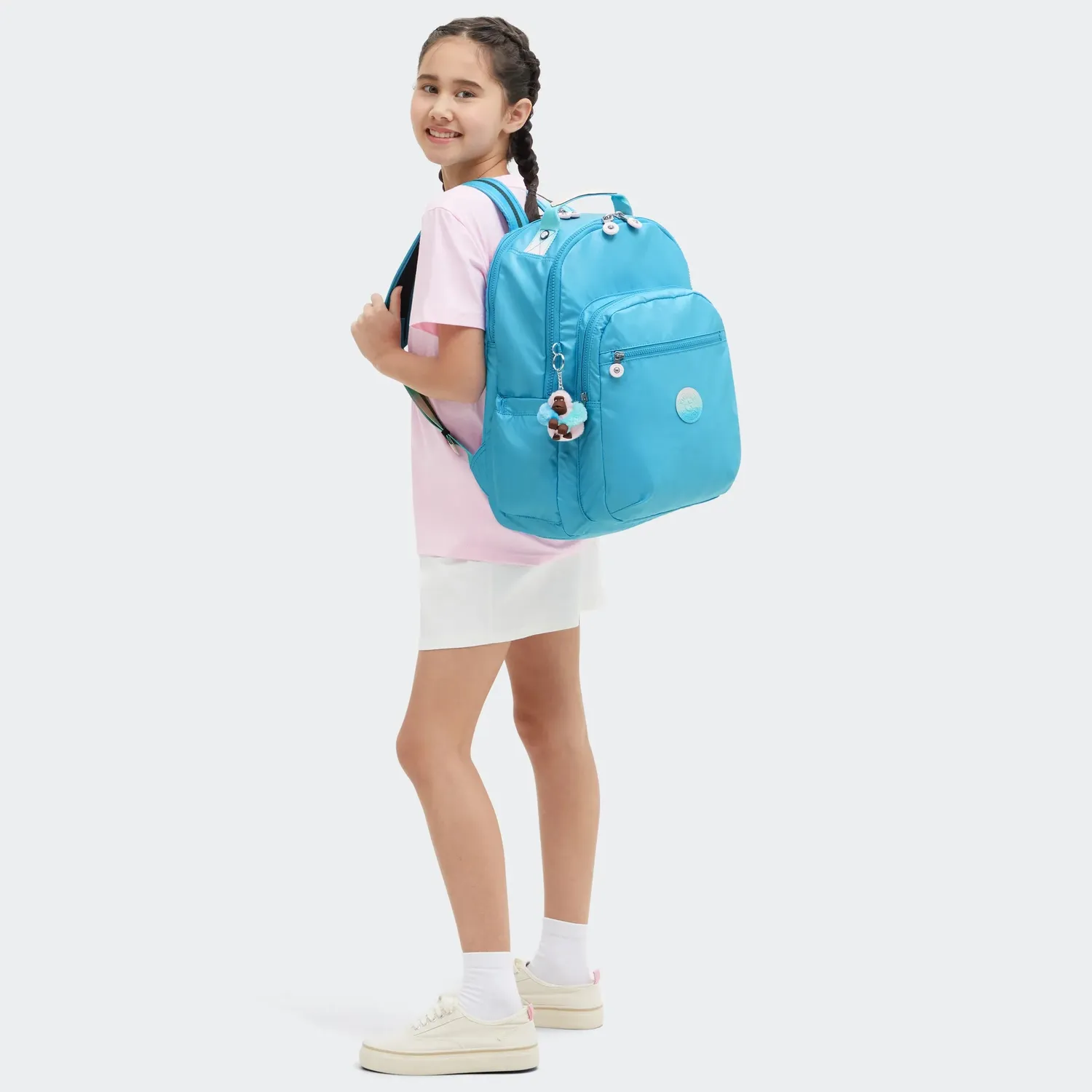 Kipling Seoul Lap rugzak Sea Blue Metallic groot 15 inch