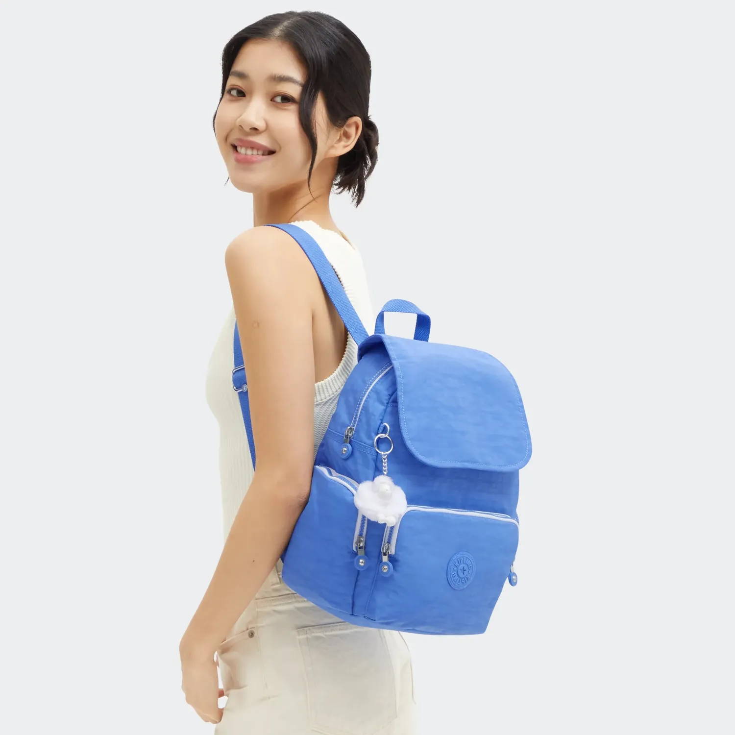 Kipling City Zip S rugzak klein Cocktail Blue met klep