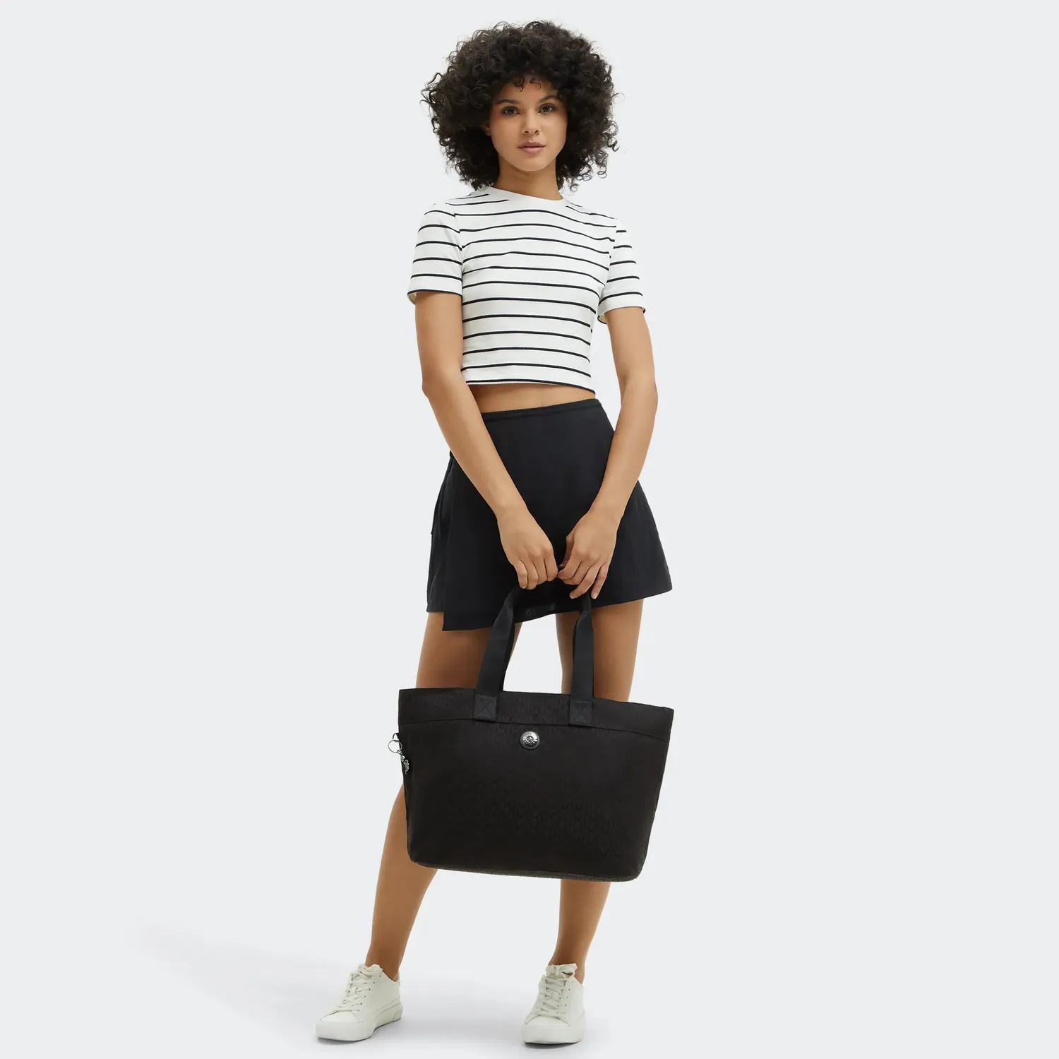 Kipling Colissa Up shopper Groot Black Sign Jacquard laptopvak