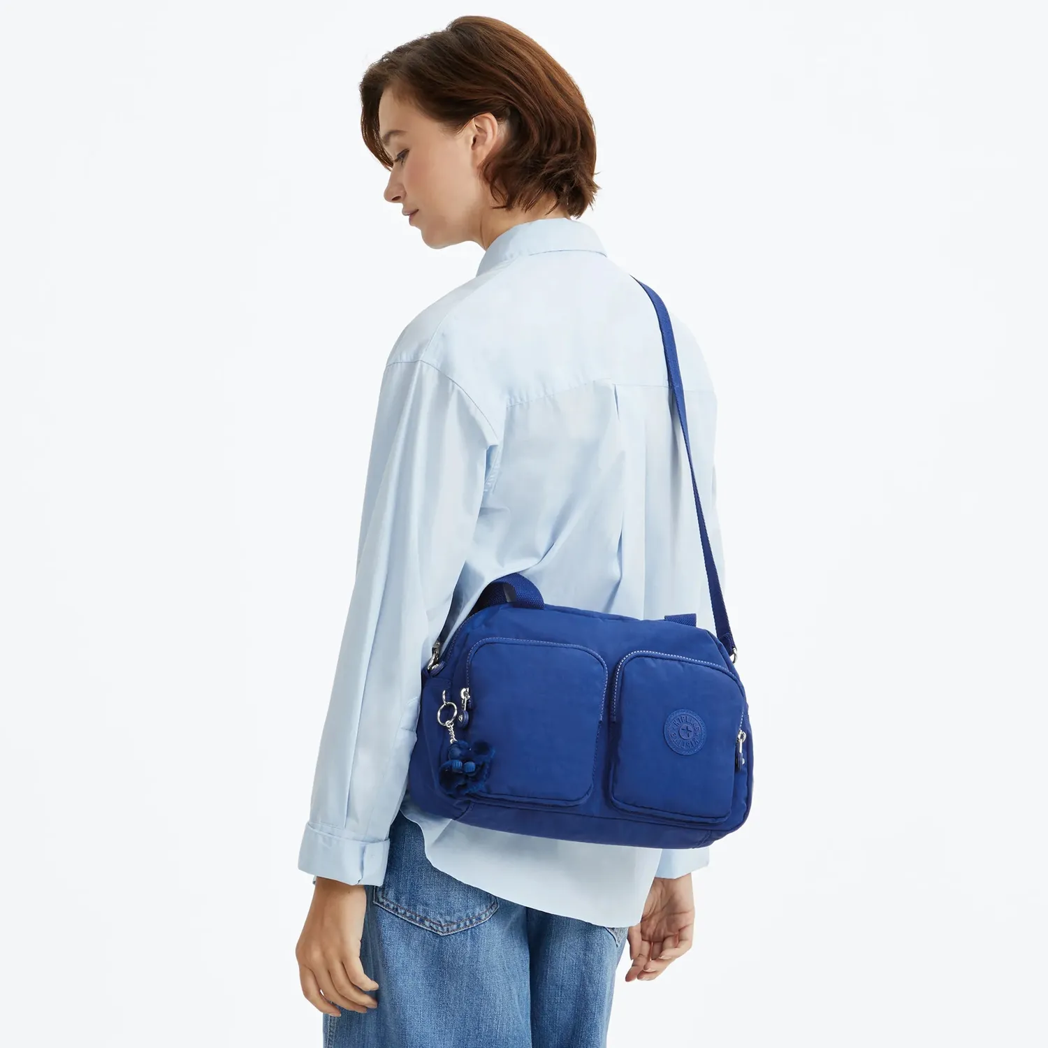 Kipling Cool Defea schoudertas Medium Blazing Blue vakken