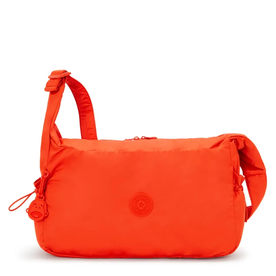 Kipling Gwyn schoudertas groot Open Orange opvallend