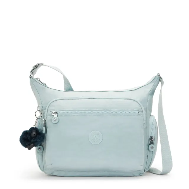 Kipling Gabbie crossbody tas Breezy Blue groot met ritsvakken