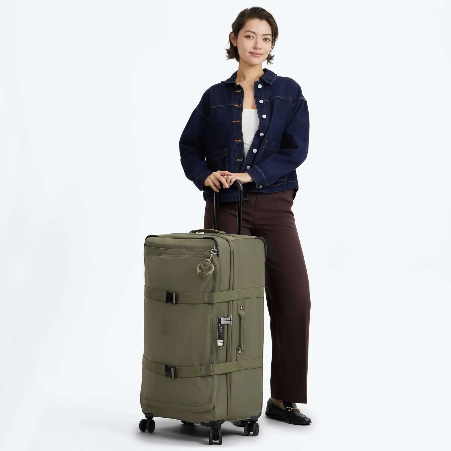 Kipling Spontaneous L koffer Almost Sage groot TSA-slot