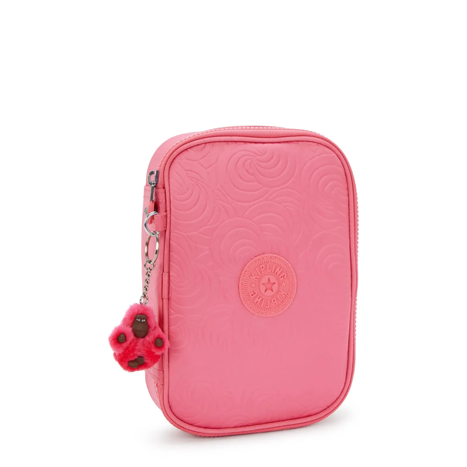 Kipling 100 PENS pennenzak Groot Pink Swirl Emboss nylon