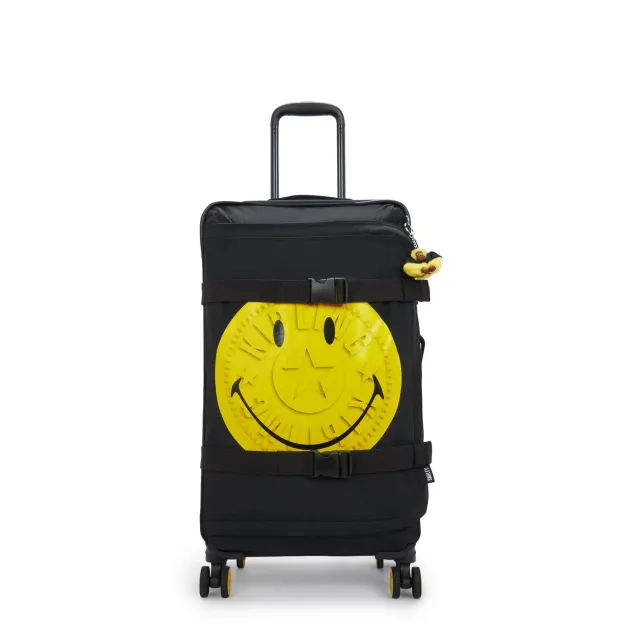 Kipling Spontaneous M Smiley koffer Medium Yellow Fun Black