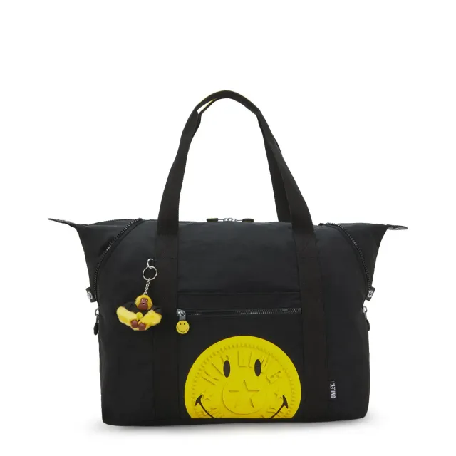 Kipling Art M draagtas Yellow Fun Black groot Smiley