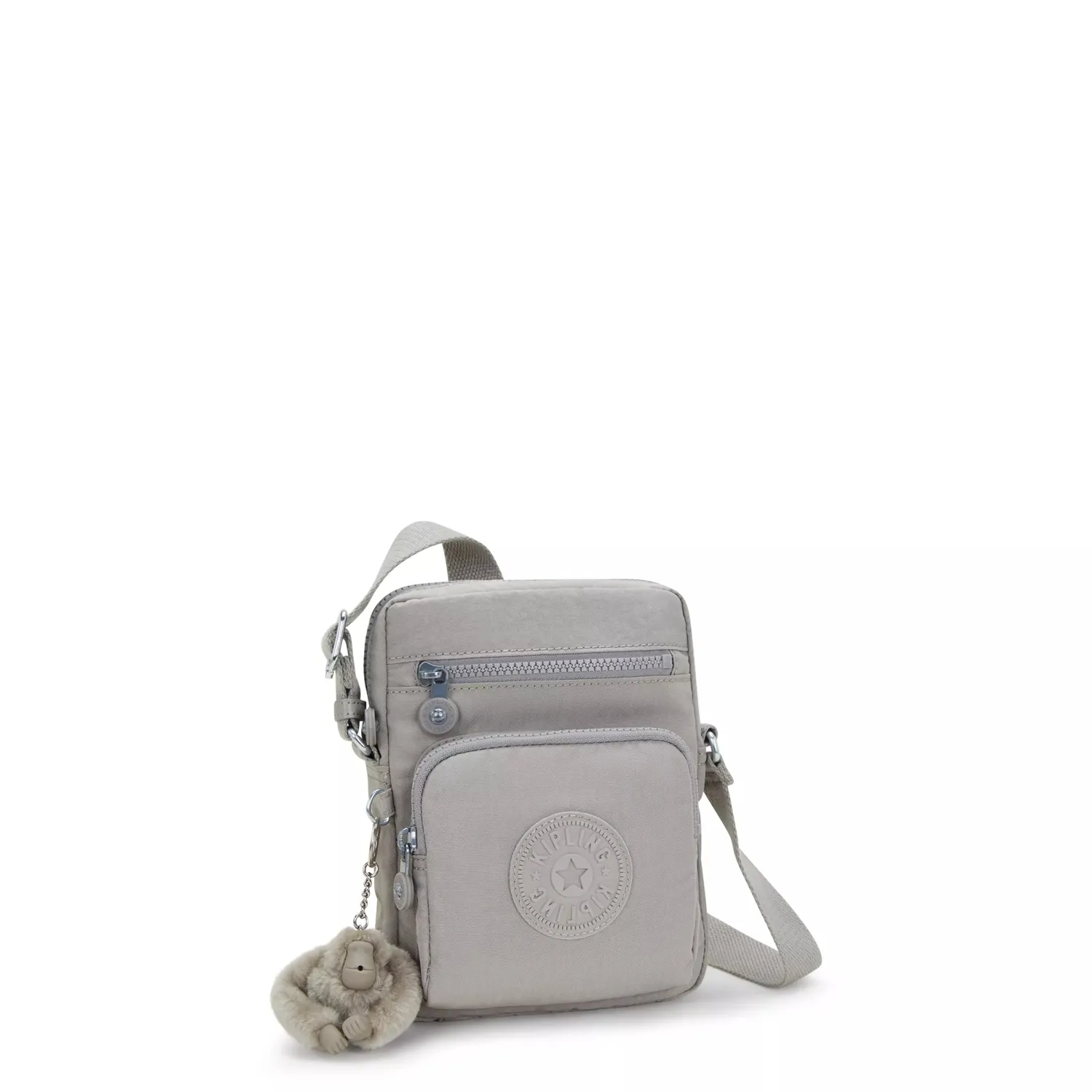 Kipling Gunne schoudertas klein grey gris 2 voorvakken