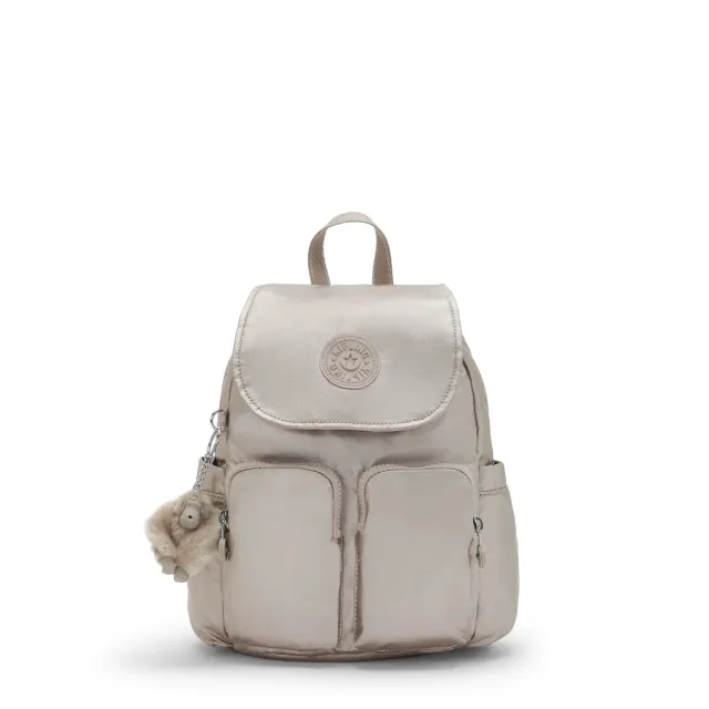 Kipling City Pocket Mini rugzak Metallic Glow klein met klep