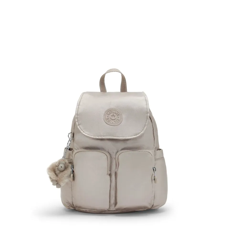 Kipling City Pocket Mini rugzak Metallic Glow klein met klep