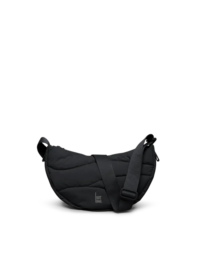 Got Bag Wavy Puffer Moon Bag Small schoudertas zwart