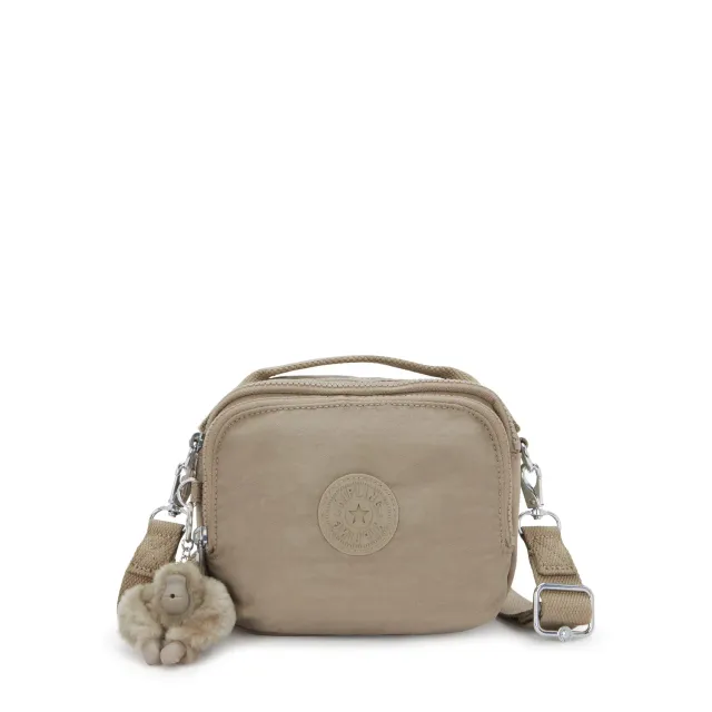 Kipling Cahir crossbody klein Soft Taupe met 2 ritsvakken
